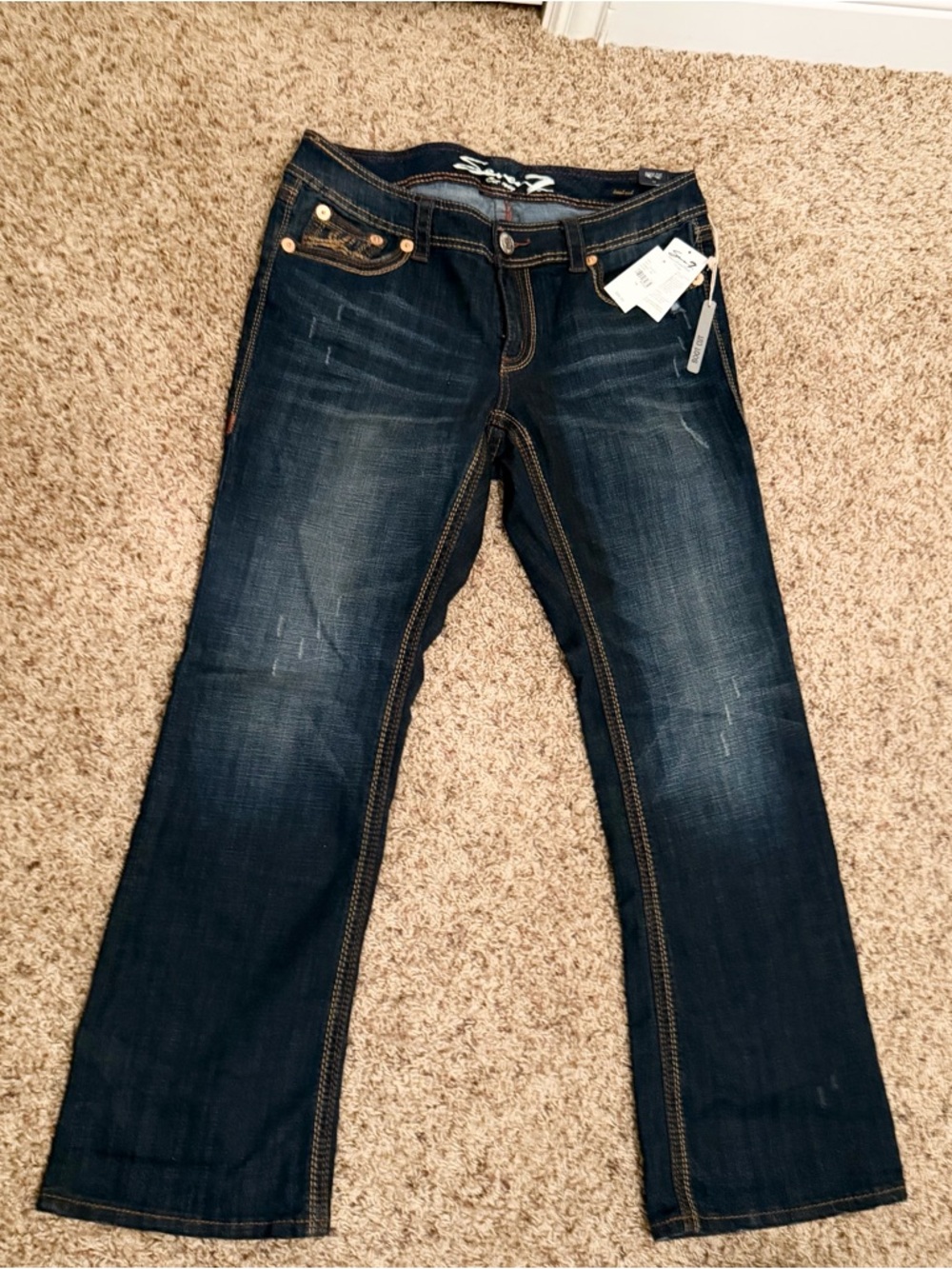 Lane Bryant Seven7 NWT Women's Dark Blue Boot Cut Jeans Size 14